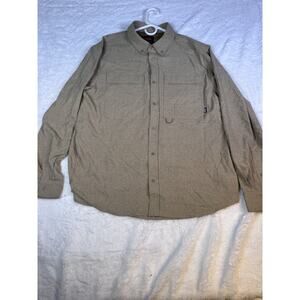 NWT Bass Outdoor Long Sleeve Button-Down Shirt Heathered Flannel Sandy Beige XL